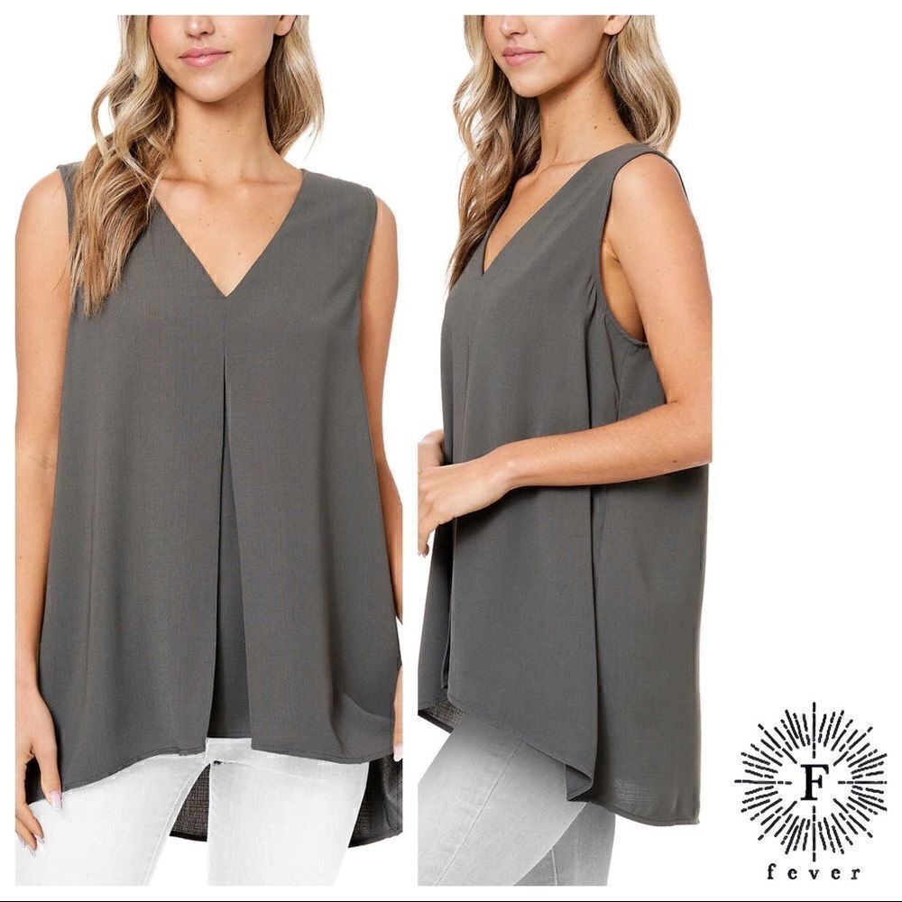 FEVER Ladies Versatile High-Low Sleeveless Tunic: Sizes SMALL & MEDIUM